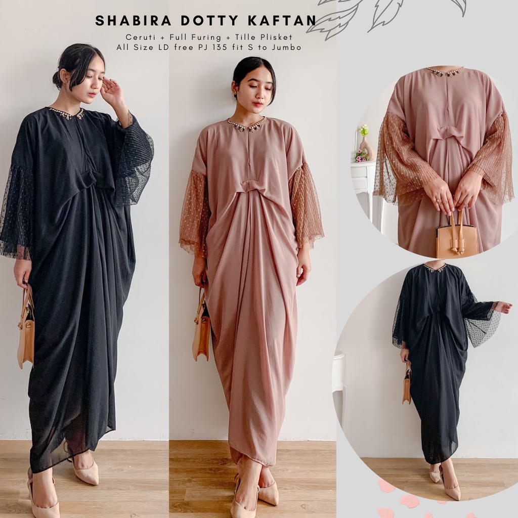 Shabira Tille Kaftan/Kaftan Plisket Jumbo/Kaftan Remaja/Kaftan Maternity/Kaftan Kondangan Pesta