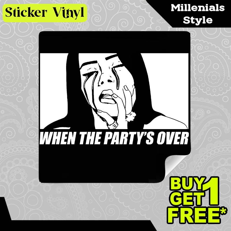 

Stiker Sticker Billie Eilish When The Party Is Over Gambar Unik Desain Keren dan Kekinian Aesthetic Bahan Vinyl Satuan Anti Air