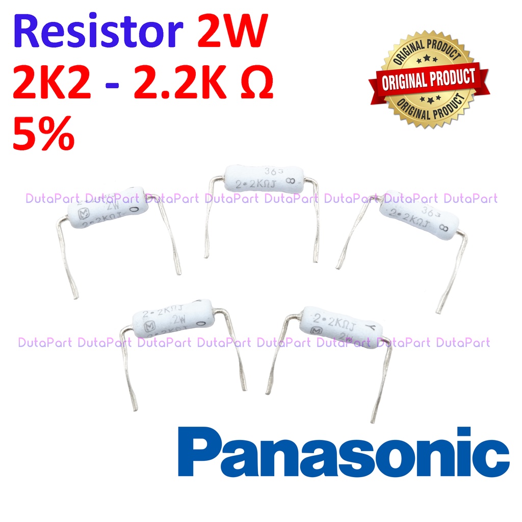 Resistor 2K2 Ohm 2 Watt 5% ORIGINAL PANASONIC 2W 2.2K R HIGH QUALITY