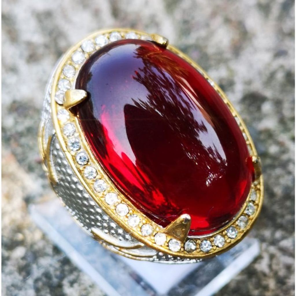Cincin Batu Red Saffhire Ring Silver925 | Cincin Pria