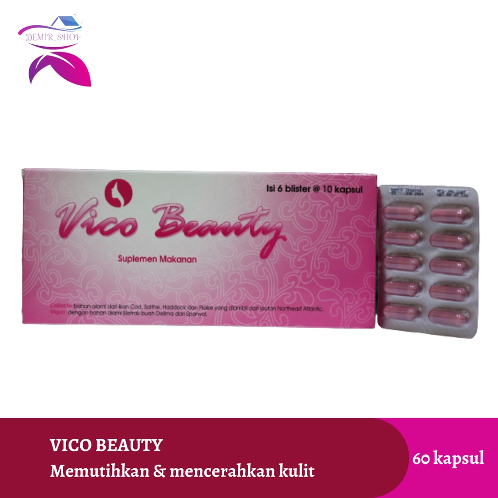 Vico Beauty Mencerahkan Kulit Fish Collagen dan Viqua + Vitamin C / Suplemen Pemutih