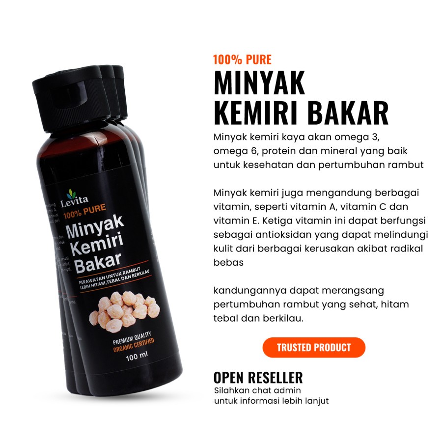 Levita Minyak Kemiri Bakar Asli 100%