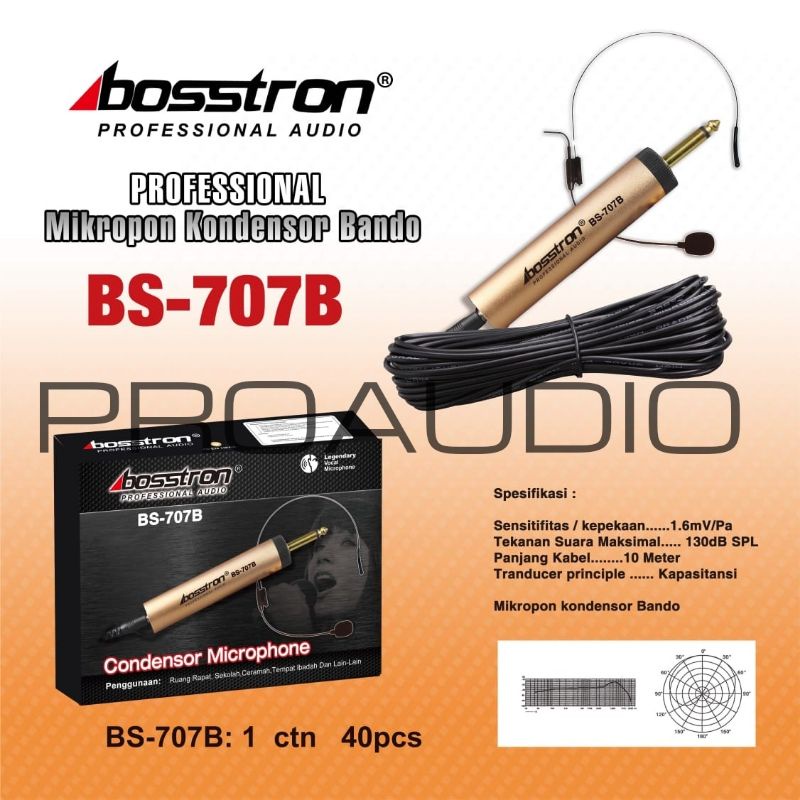 Mic Bosstron Bs-707B wireless jepit bando mic grosir original