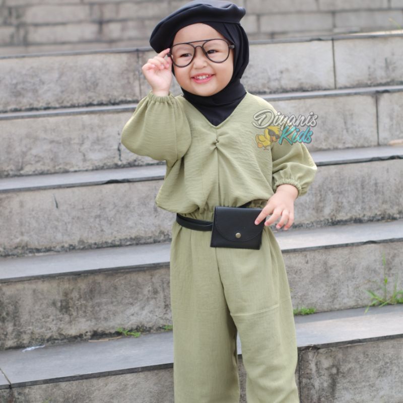 AZALEA oneset/setelan baju anak usia 2-7 tahun /setelan kulot dan atasan crop anak