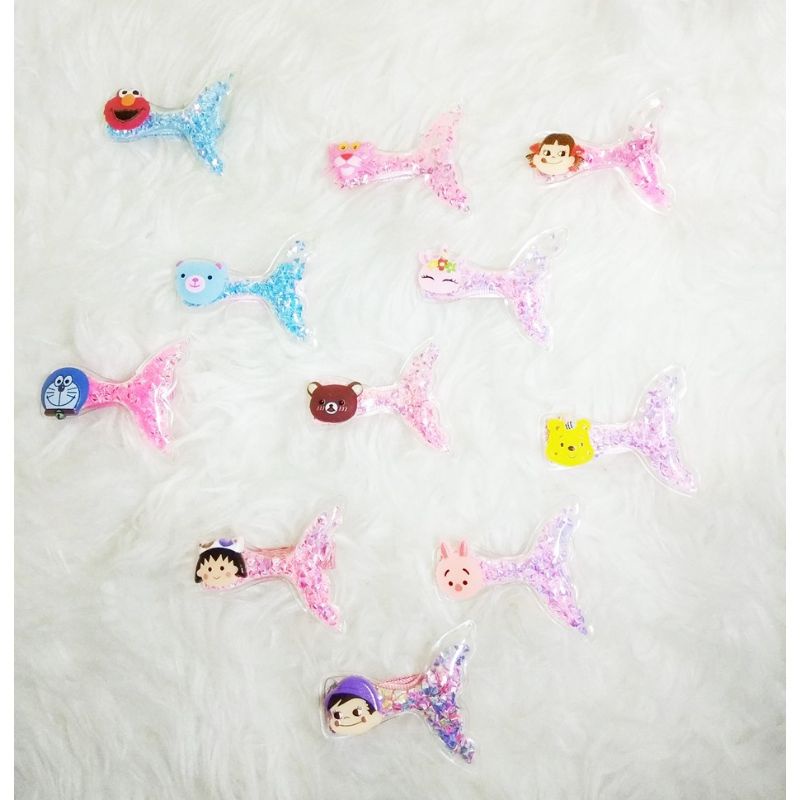 JLS07 Jepit Slip Korea Transparant Tsumtsum Mermaid 1pc