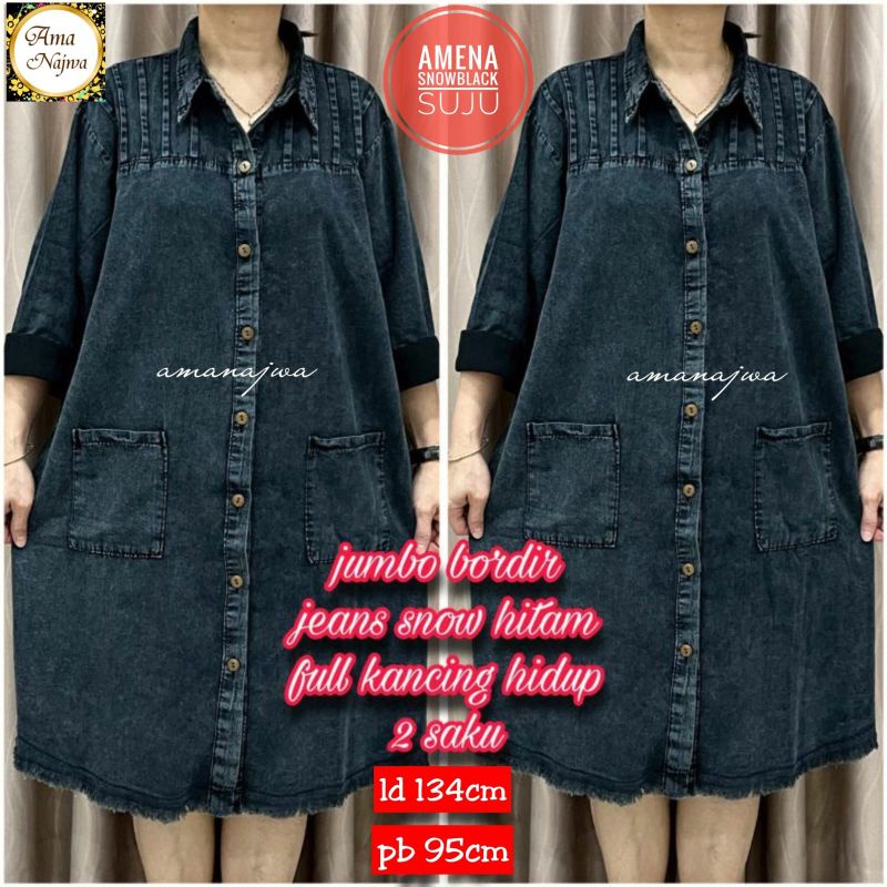 Tunic Jeans Amena Super Jumbo LD 130 Fit To XXXL By Amanajwa