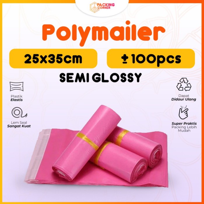 

Plastik Amplop Packing Polymailer Olshop Online Shop ol on shop 25x35 - Pink