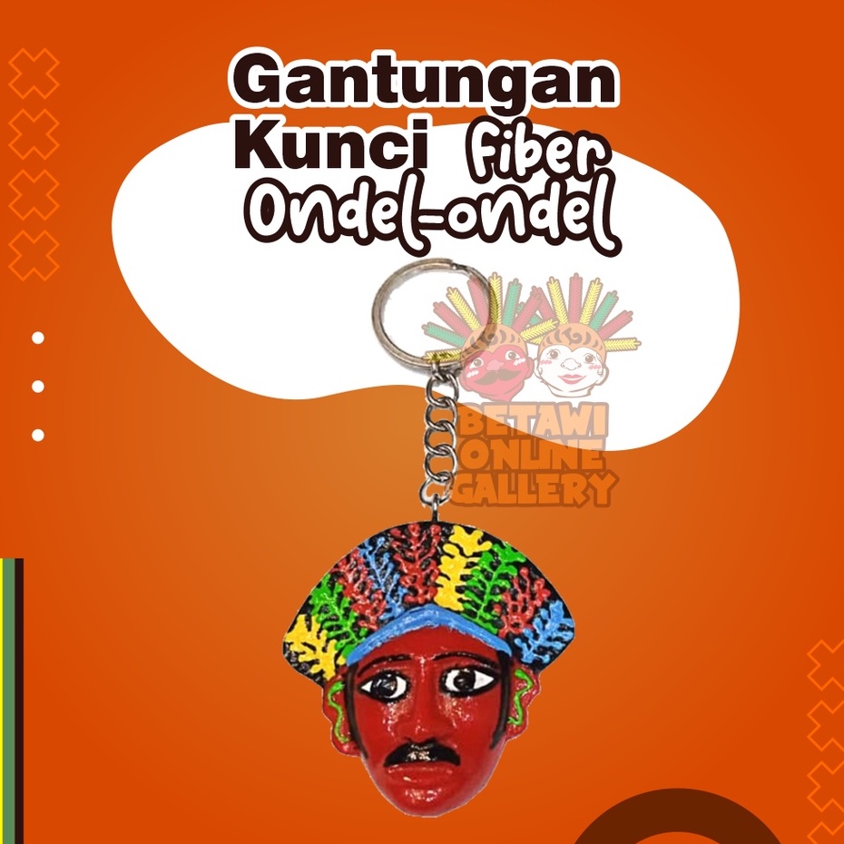 Gantungan Kunci Kepala Ondel-Ondel Fiber [Satuan]