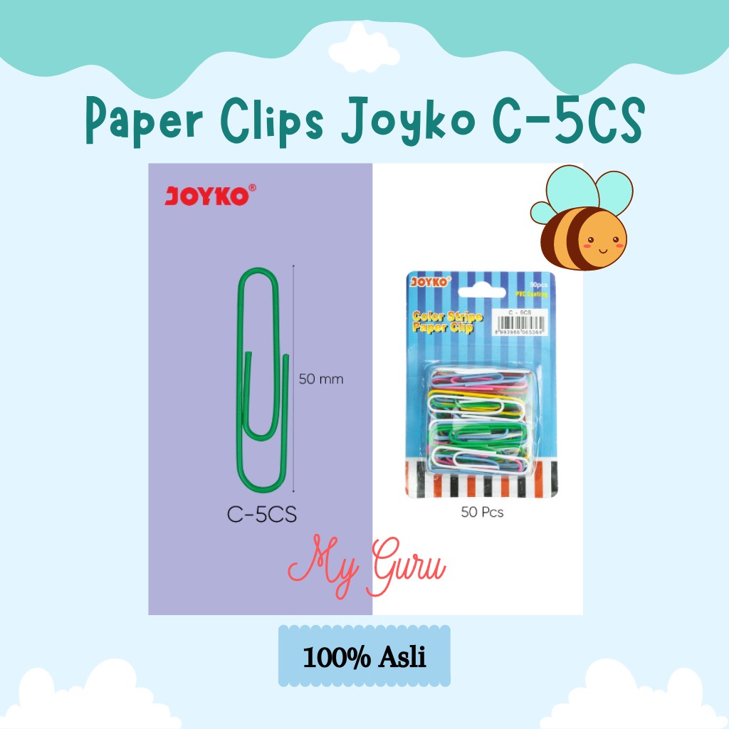 

[CARD] PAPER CLIP / KLIP / PENJEPIT KERTAS JOYKO C-5CS COLOR