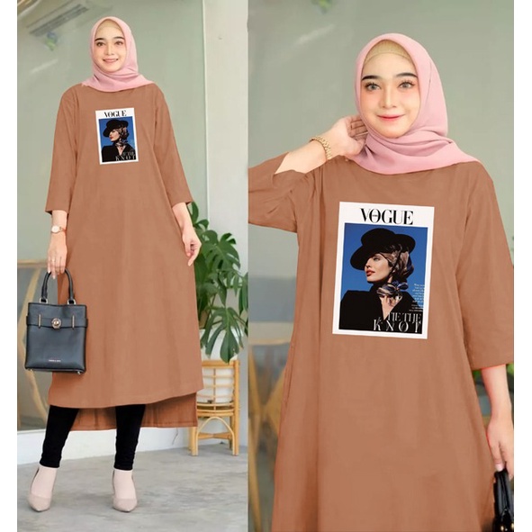 LONG TUNIK TERBARU BASIC / MIDI DRESS JUMBO BABYTERRY VAQUE