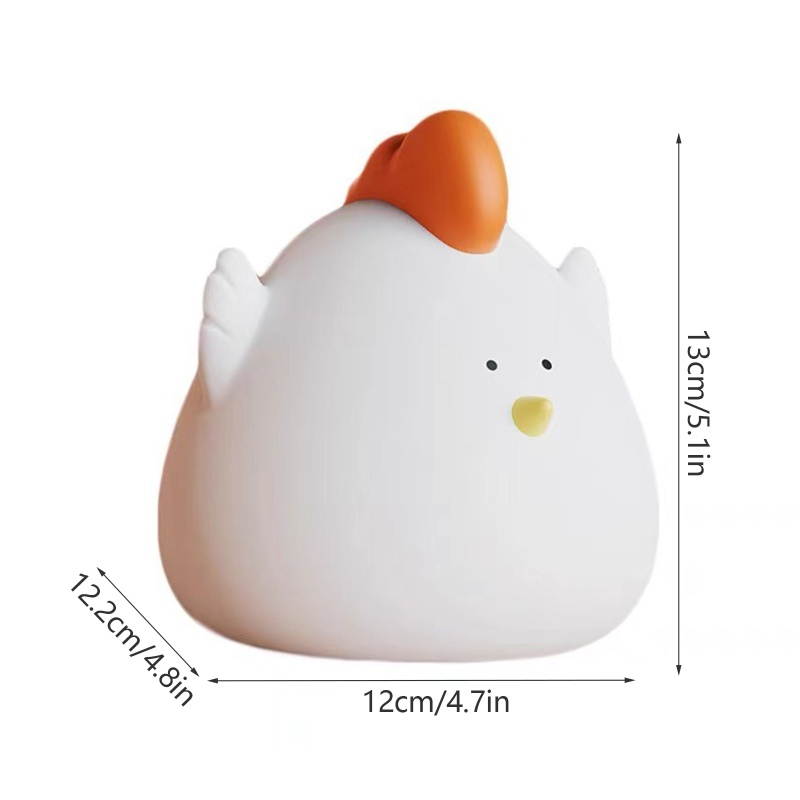 Zzz Lampu Led Bentuk Anak Ayam Bahan Silikon Dengan Sensor Sentuh Dimmable Rechargeable