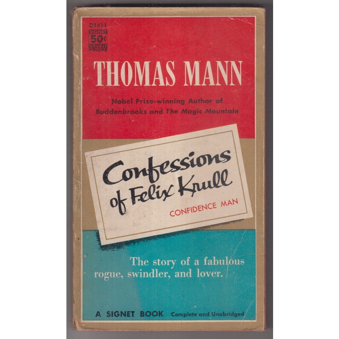 NOVEL THOMAS MANN - CONFESSION OF FELIX KRULL CONFIDENCE MAN