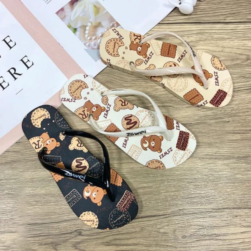 Sandal Jepit Wanita Motif Kartun/Sandal Jepit Wanita Motif