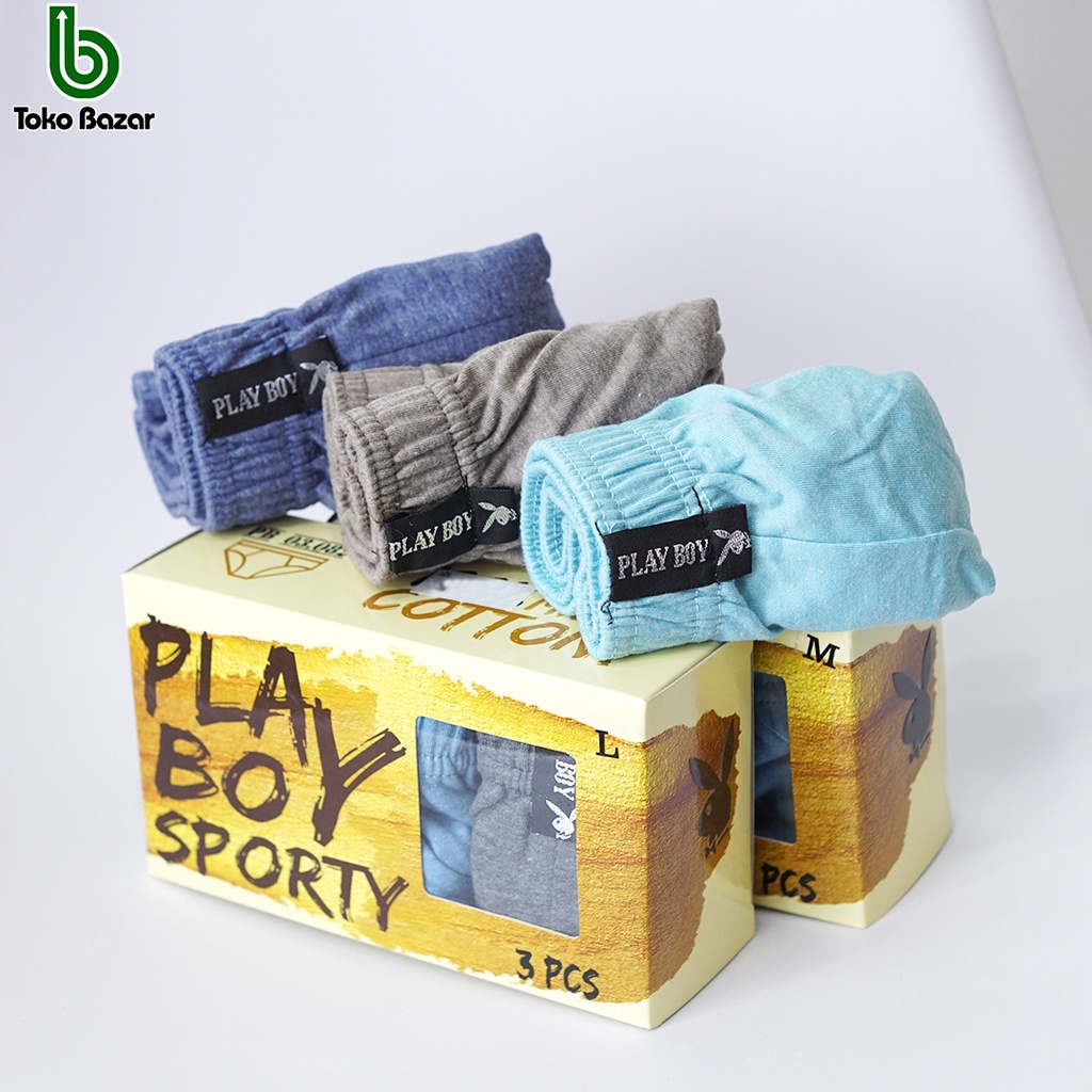 Playboy Sporty Celana Dalam Pria | CD Pria isi 3 | Pakaian Dalam Pria