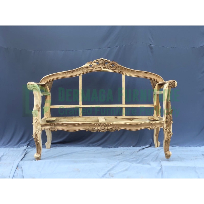 SOFA TAMU EMAS B 2DUDUKAN KAYU JATI SOFA PALAMINAN DEKORASI DERMAGA FURNITURE JEPARA