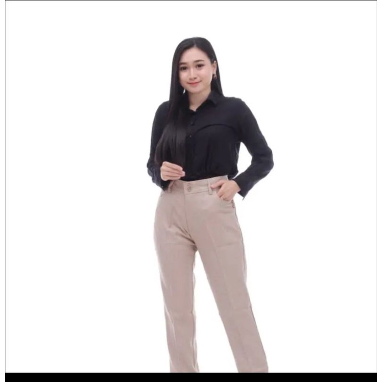 Celana Kerja Wanita Kantor formal bahan dasar kain import ukuran S-5XL