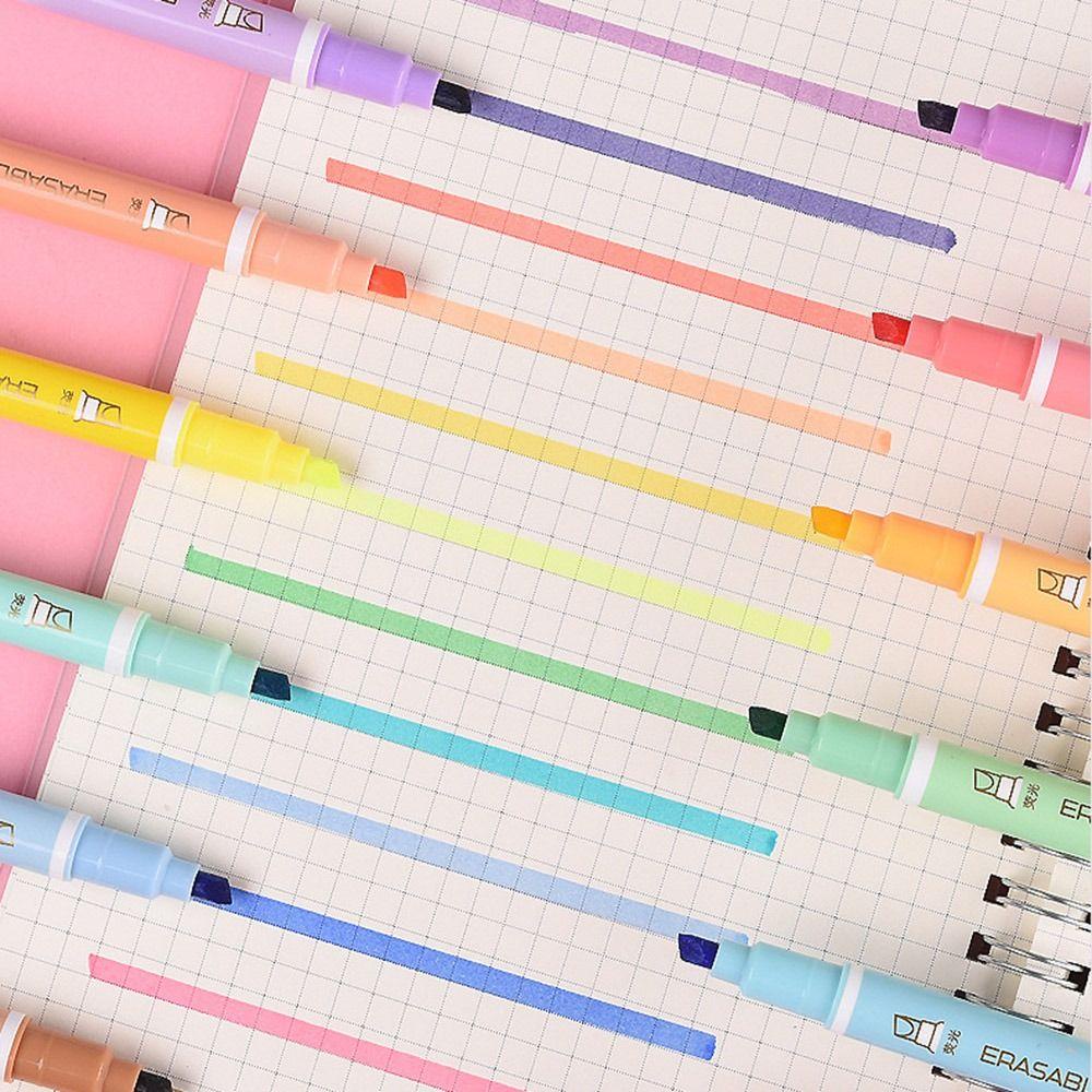 R-flower 12PCS/Set Stabilo Pen Set Warna Permen Kreatif Alat Tulis Menggambar Graffiti Dihapus Stabilo Alat Tulis Pena Warna