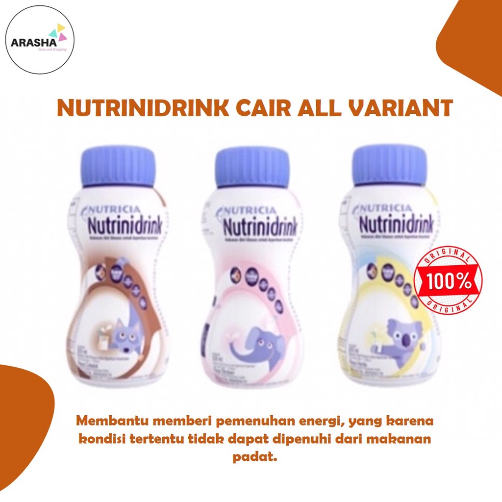 NUTRICIA NUTRINIDRINK CAIR 200 ML All Varian Rasa Coklat/Vanila/Strawberry