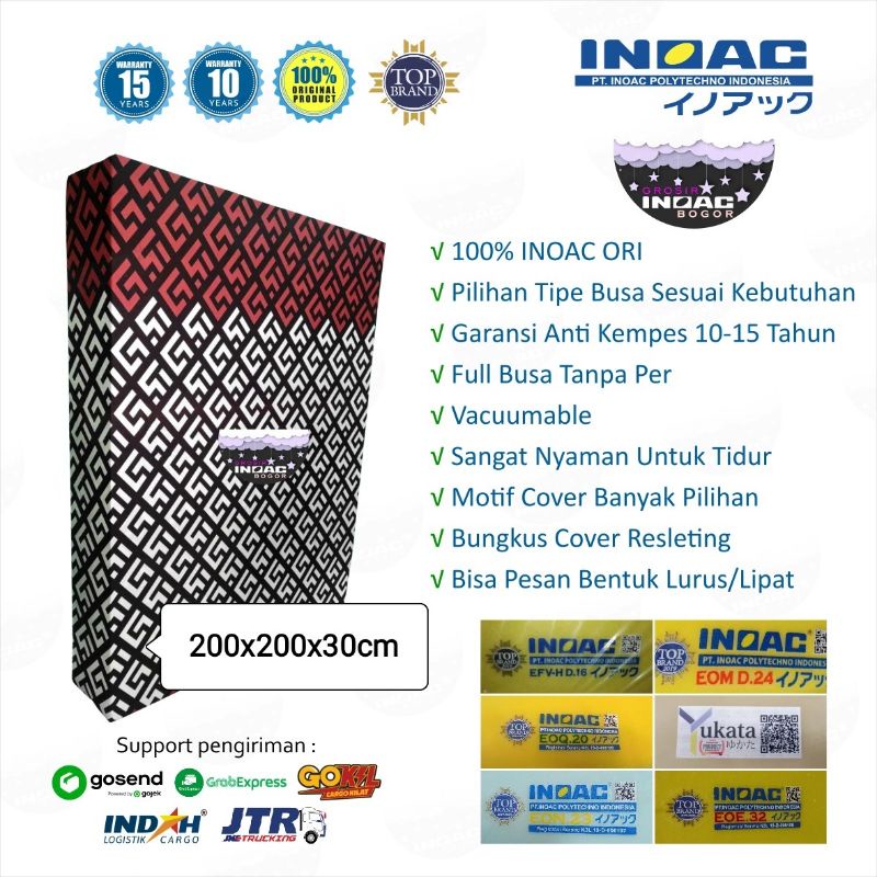 Jual Kasur Busa INOAC Jumbo Uk 200x200x30cm Garansi Anti Kempes 10 ...