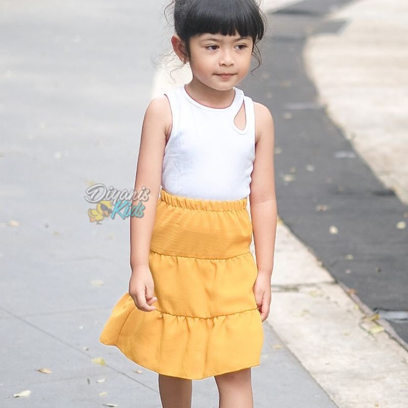 Rok susun anak bahan crincle airflow/rok pendek anak