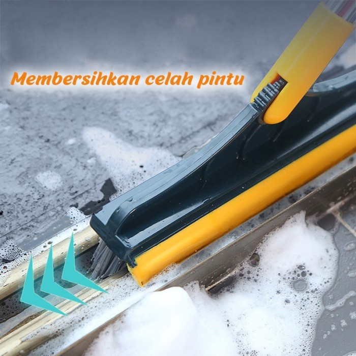 Sikat Lantai Serokan Air 2 In 1 Telescopic Pole Floor Brush Rubber Bro