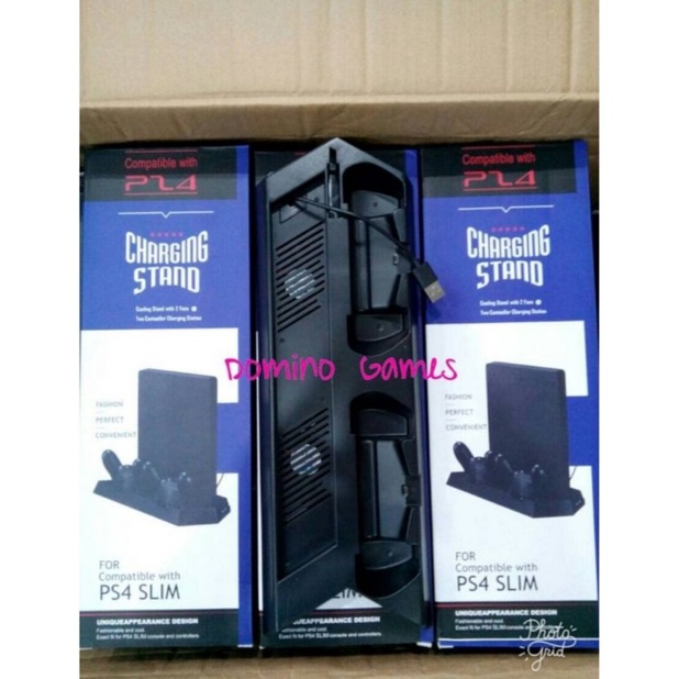 Kipas Cooling Fan PS4 SLIM Charging Vertical Stand Dock PS4 SLIM