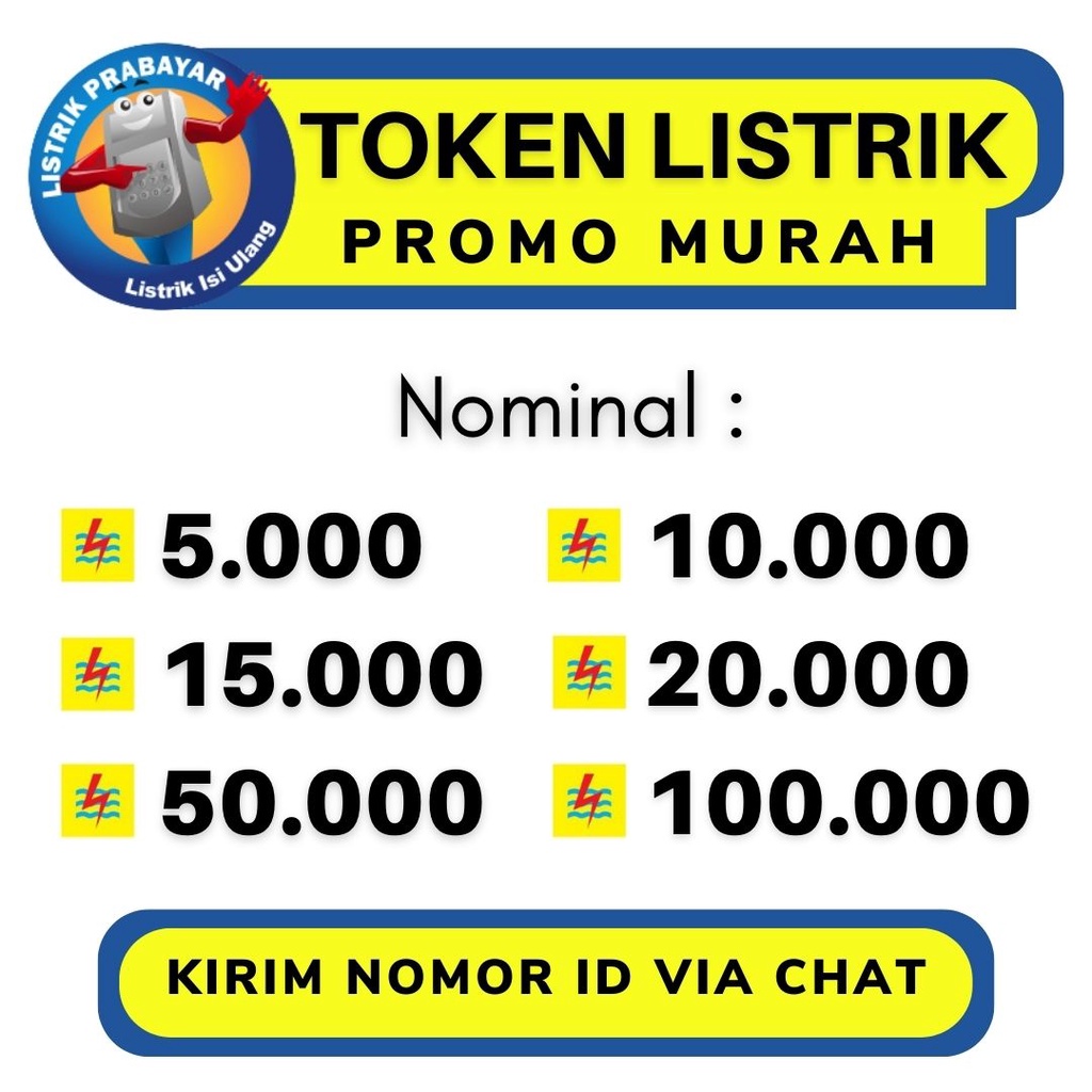 TOKEN LISTRIK PLN 5000 10000 15000 20000 25000 40000 45000 50000