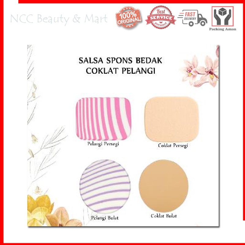 * NCC * Salsa Spon Make Up Wajah Pelangi Bulat Segi Soft And Hygenic Powder Puff