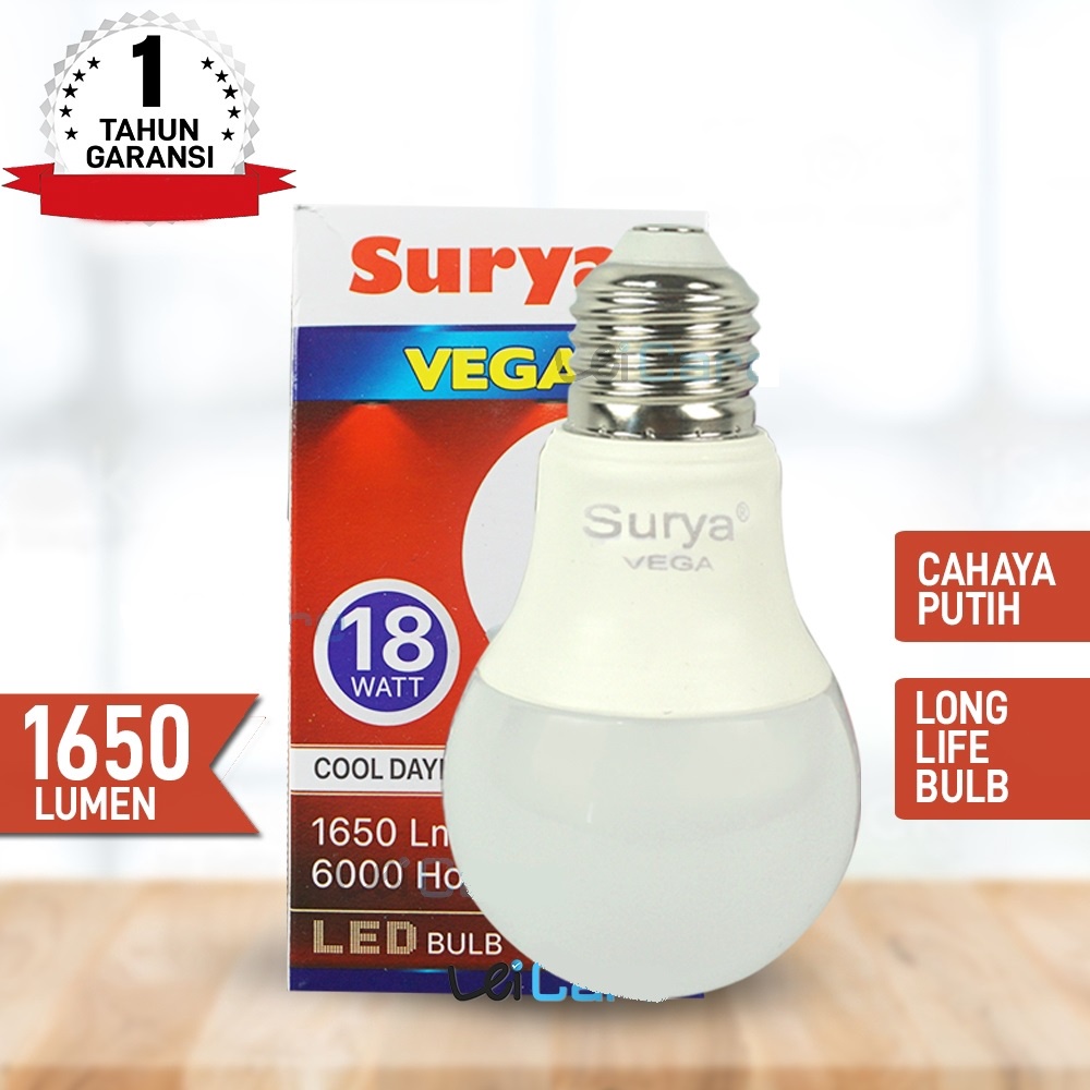 SURYA VEGA Bohlam Lampu LED 5-7-9-12-15-18-22 Watt Cool White