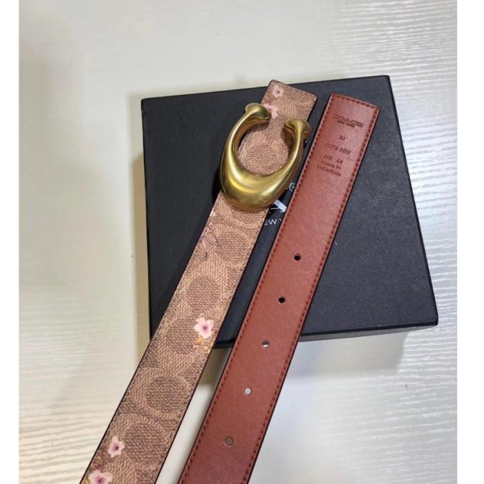 (100% ORIGINAL) COACH Sculpted C Signature Reversible Belt Women