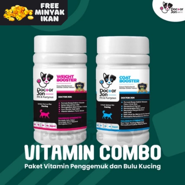 Paket Combo Vitamin Kucing Anjing Dr Doctor Jon Imunitas Nafsu Makan
