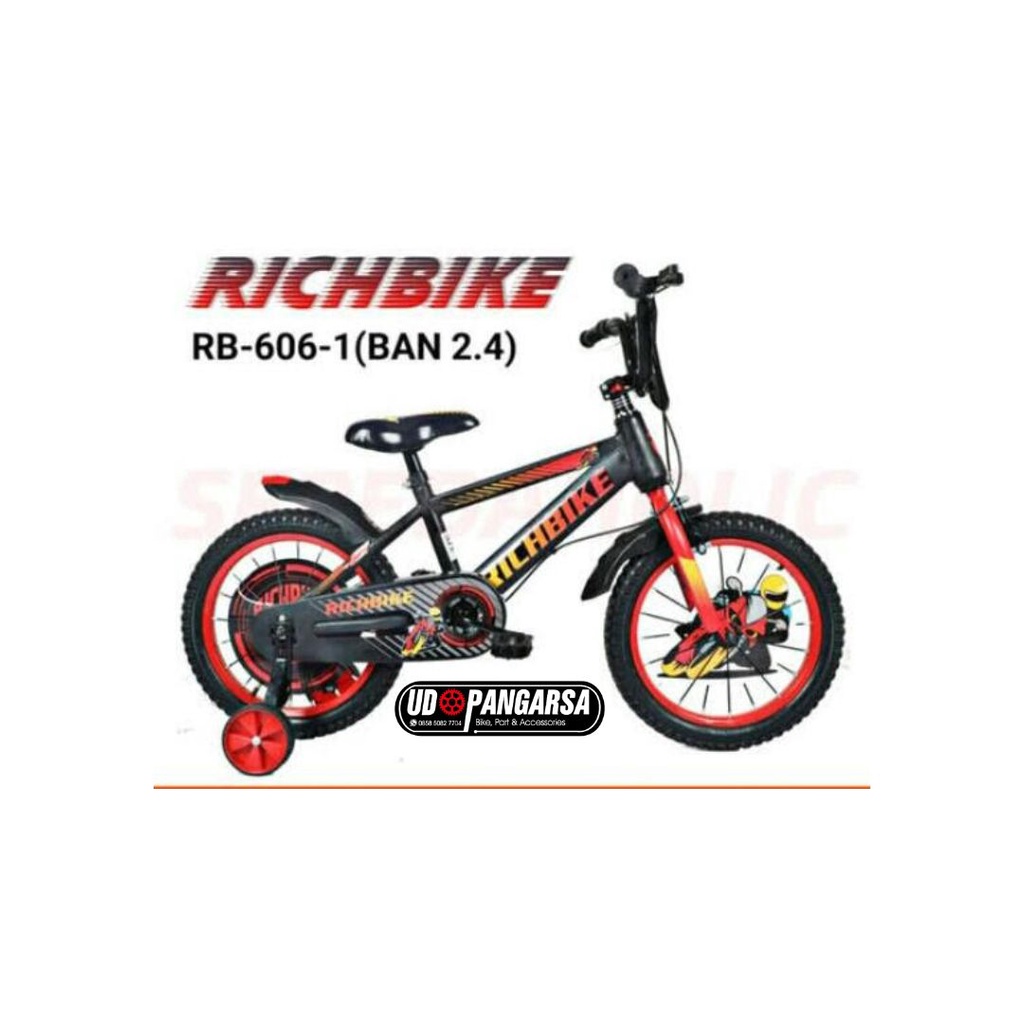 Sepeda Anak Laki BMX RICHBIKE RB 606 1 Ukuran 16 roda samping rangka besi tebal