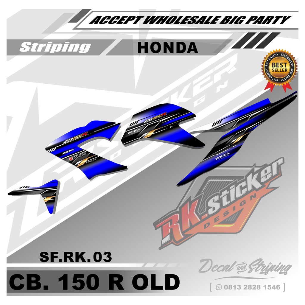 Stiker Motor CB 150 R Old/Lama Sticker Striping Variasi CB 150 R Desain Racing Rk-03