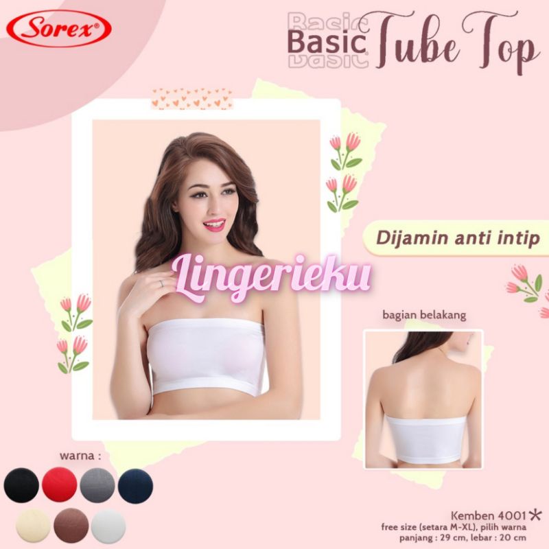 Sorex 4001 BH Bra Kemben Pendek Wanita Tanpa Tali Dan Busa