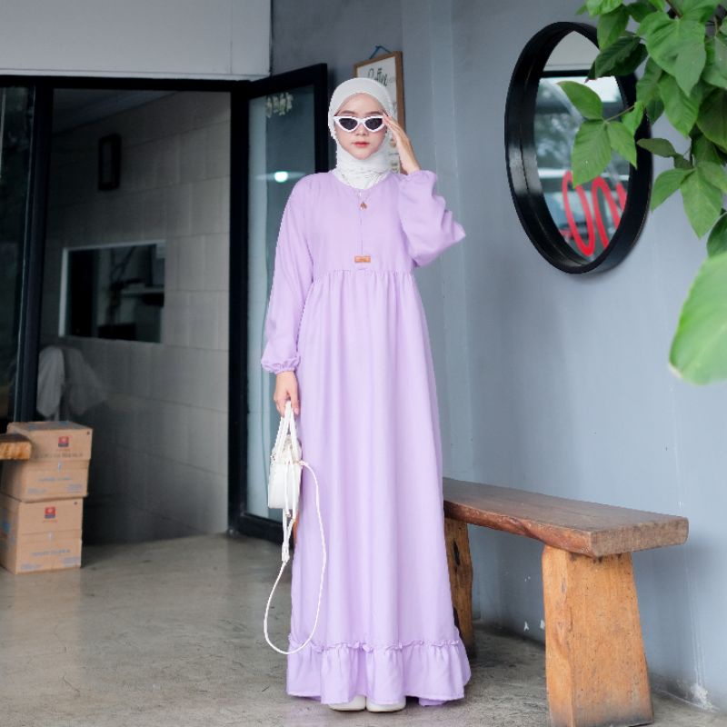 Daspan ruffle azp / daspan polos azp / gamis polos azp best seller