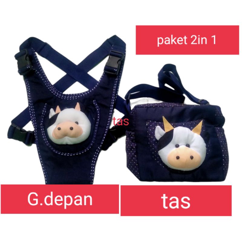 2in1 set tas dan gendongan bayi depan