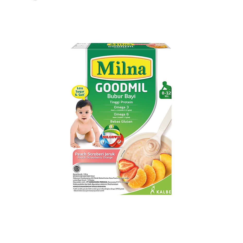 Milna Goodmil 8+ Peach Strawberry Jeruk 120G (3 Pack)