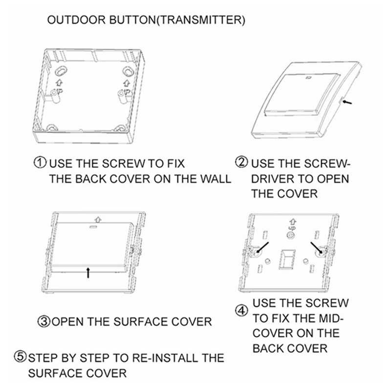 CACAZI Bel Pintu Rumah Kantor   Tanpa Kabel Wireless Waterproof 1 Transmitter 2 Receiver - H10