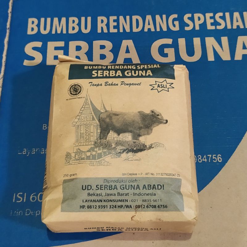

BUMBU RENDANG SPESIAL SERBA GUNA 250gram - BUMBU RENDANG - BUMBU GULAI - BUMBU MINANG ASLI - BUMBU SOP - BUMBU KERING INSTAN