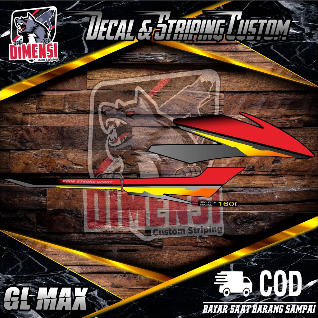 CUSTOM STRIPING VARIASI STIKER HONDA GL PRO / GL MAX TEMA ORI CUSTOM 003