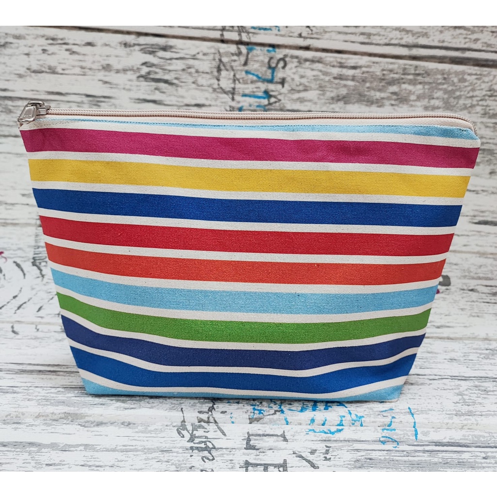 Dompet Pouch Kain Belacu Digital Printing Premium Tebal Halus Dengan Penutup Resleting