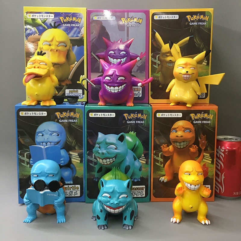 Mainan Action Figure Pokemon Pikachu Charmander Squirtle Genggui Bulbasaur Bahan PVC