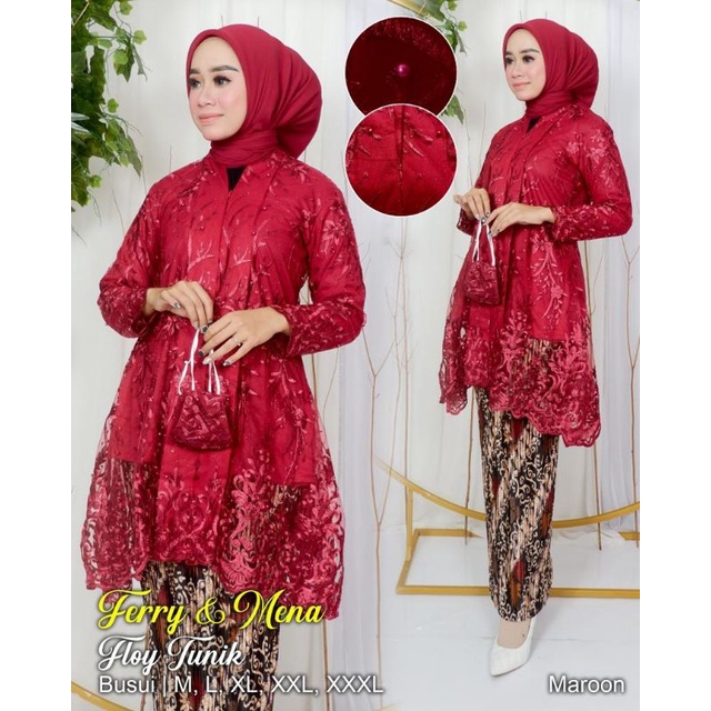 Permata Olshop / Kebaya Floy Tunik Modern / Kebaya Busui Modern / Kebaya Pesta Kondangan / Kebaya Kekinian / Kebaya