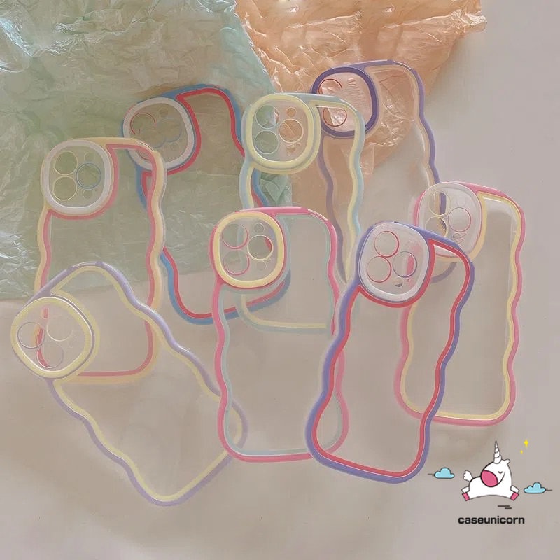 Soft Case Transparan Warna Macaron Untuk iPhone 14 Plus 13 Pro Max 14 Pro Max 13Pro Max 11 12pro Max