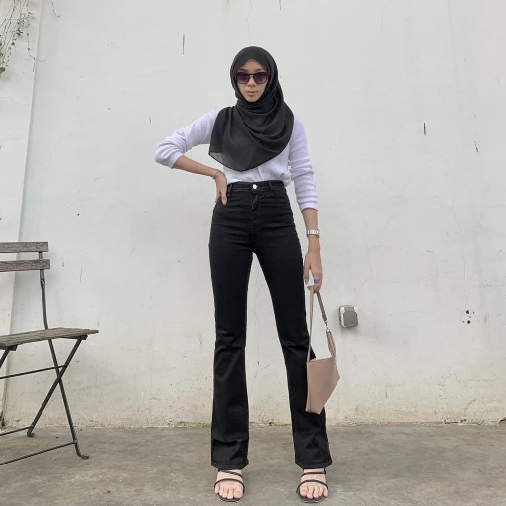LAMODE - HW Cutbray Jeans Panjang - Celana Jeans Cutbray Wanita - 003 Loose Jeans Kekinia