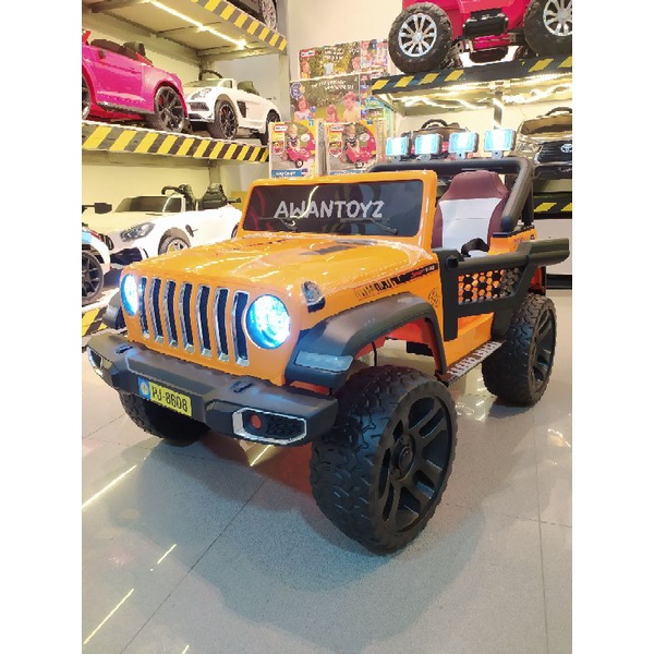 Mobil Aki Anak Jeep Wrangler 2 Seater Orange
