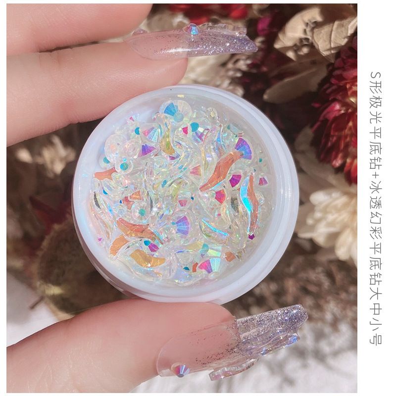 Hot New Item 100pcs Rhinestone Mix Aurora Crystal Clear Best Choice / Aurora Flat Bottom Nail Accesories