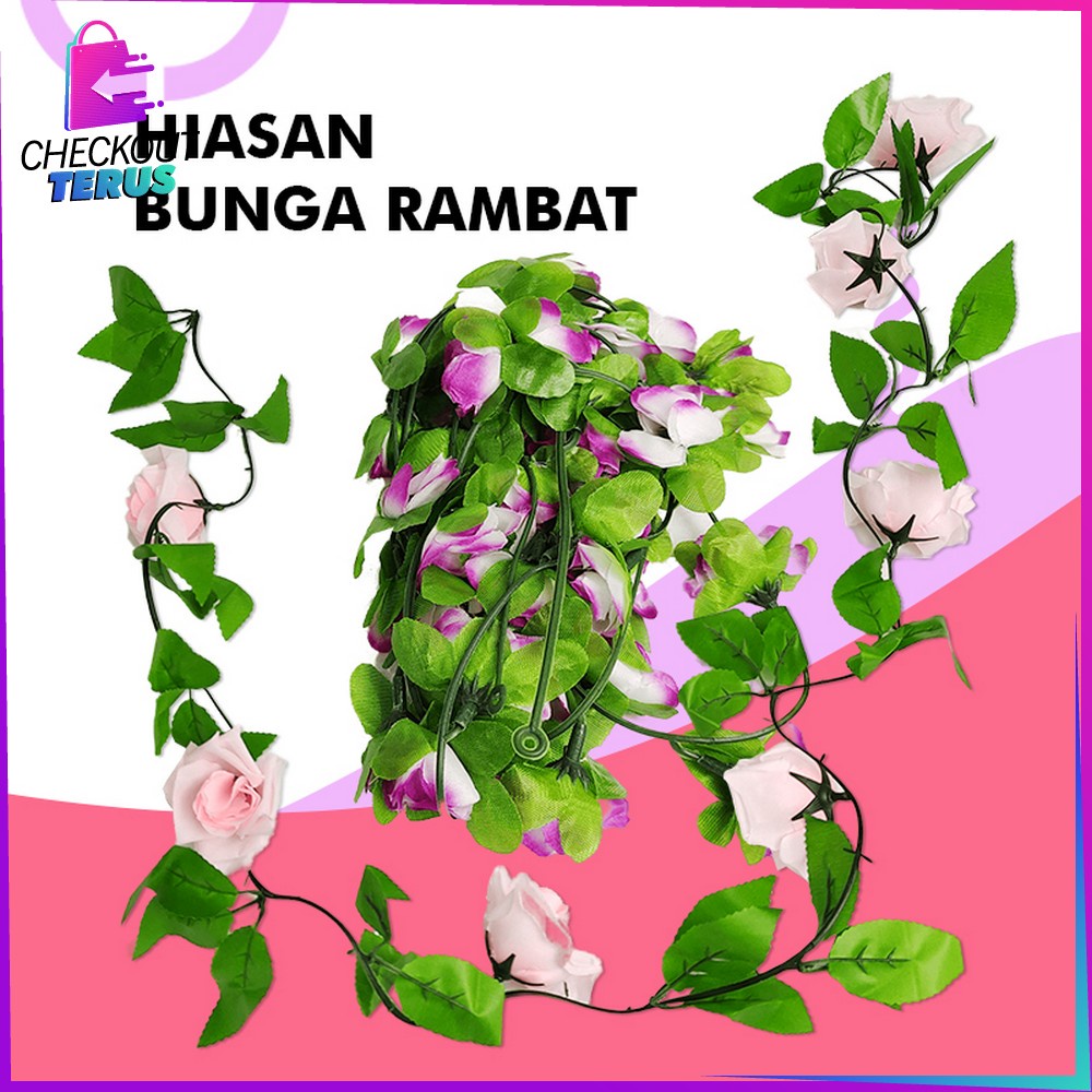 CT C685 C688 Bunga Rambat Plastik Peony Juntai Mawar Dekorasi Dinding Tanaman Hias Artificial Flower Rose Daun Gantung Multifungsi