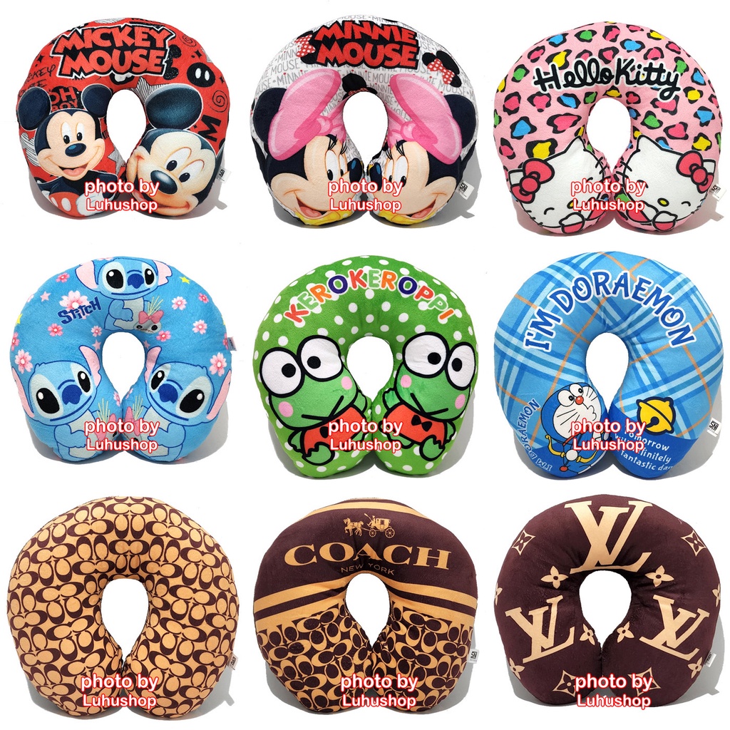 Bantal Travel Bantal Traveling Bantal U Printing Kartun Cartoon Doraemon Stitch Mouse Kitty