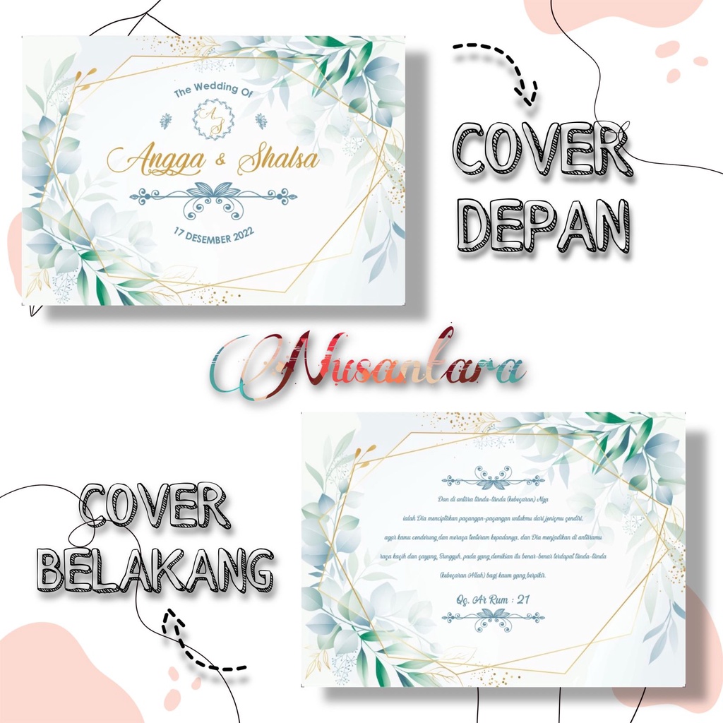 

Buku tamu pernikahan custom nama / Wedding guest book